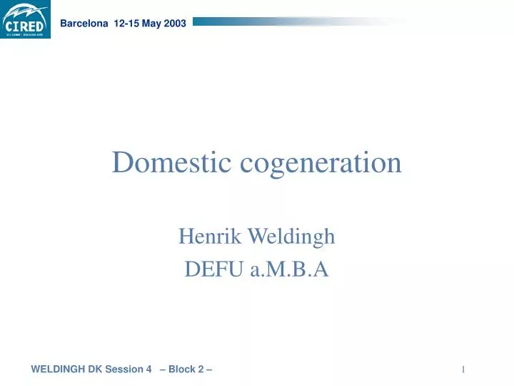 domestic cogeneration