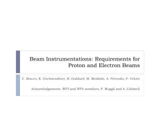 Beam Instrumentations: Requirements for Proton and Electron Beams