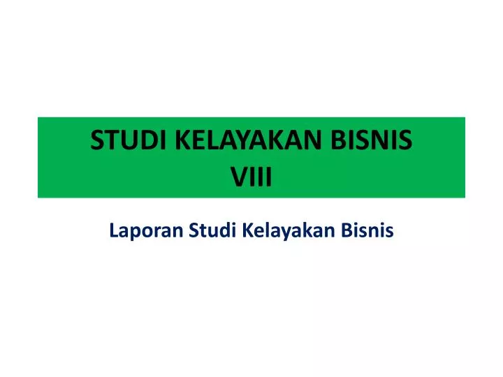 studi kelayakan bisnis viii