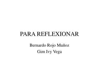 para reflexionar