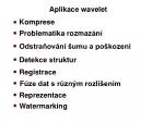 Aplikace wavelet - slide 1