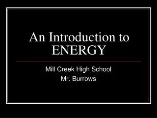 An Introduction to ENERGY
