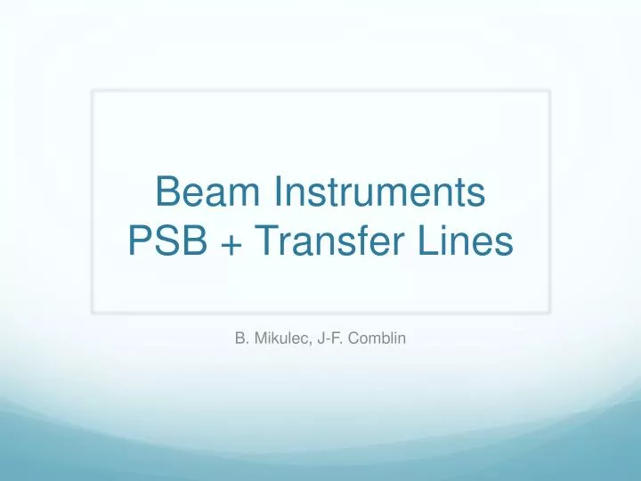 beam instruments psb transfer lines