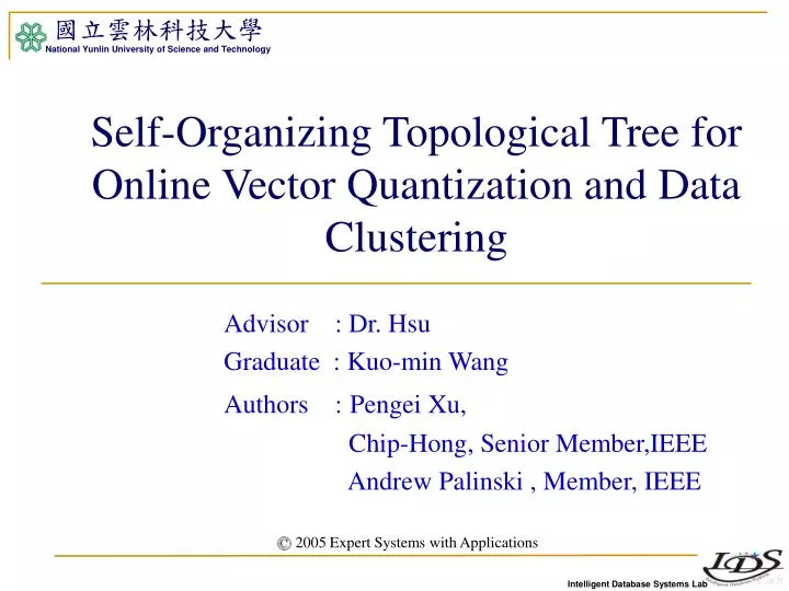 self organizing topological tree for online vector quantization and data clustering