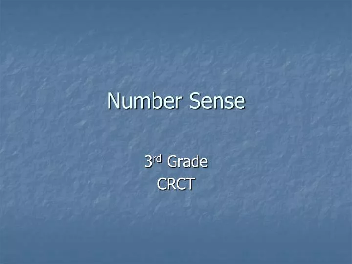 number sense