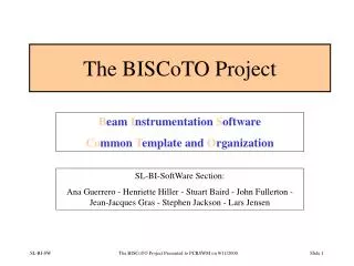 The BISCoTO Project