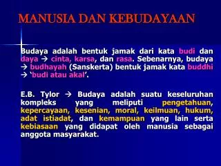 manusia dan kebudayaan