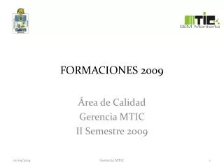 formaciones 2009