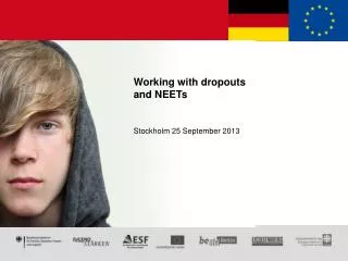 Working with dropouts and NEETs Stockholm 25 September 2013