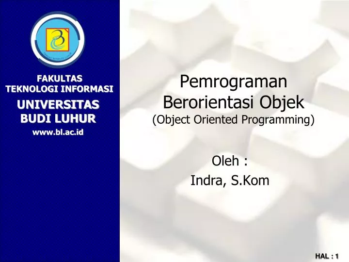 pemrograman berorientasi objek object oriented programming