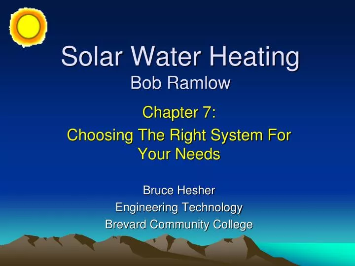 solar water heating bob ramlow