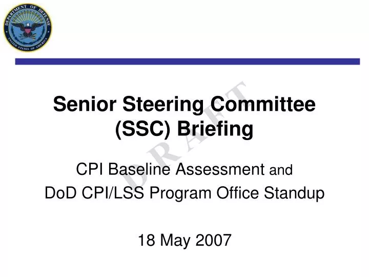 senior steering committee ssc briefing