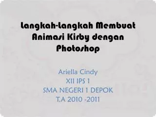 langkah langkah membuat animasi kirby dengan photoshop