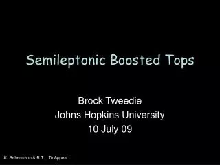 Semileptonic Boosted Tops
