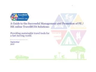 Providing sustainable travel tools for