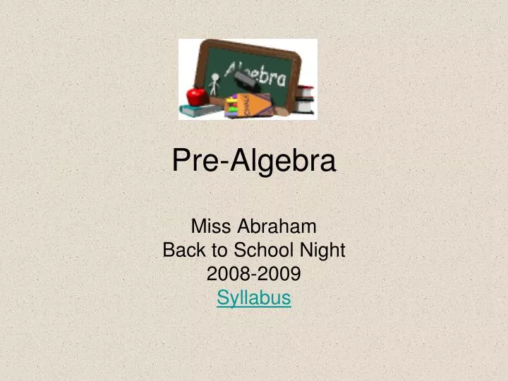 pre algebra