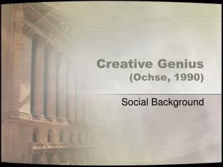 Creative Genius (Ochse, 1990)