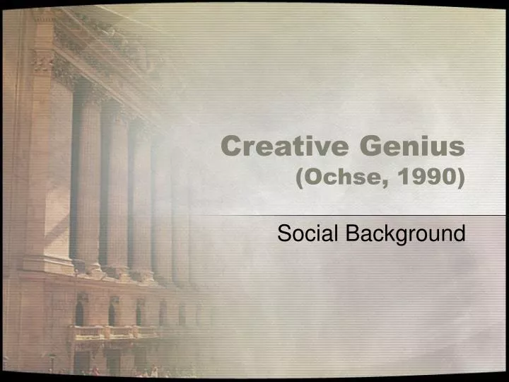 creative genius ochse 1990