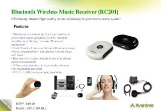 Bluetooth Wireless Music Receiver ( RC201 )
