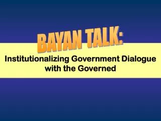 Institutionalizing Government Dialogue with the Governed