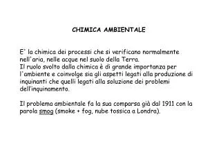 CHIMICA AMBIENTALE