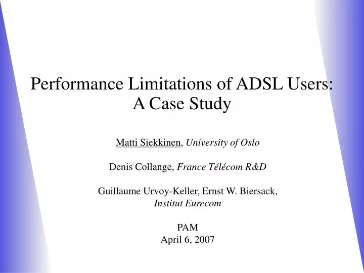 performance limitations of adsl users a case study