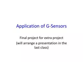 Application of G-Sensors