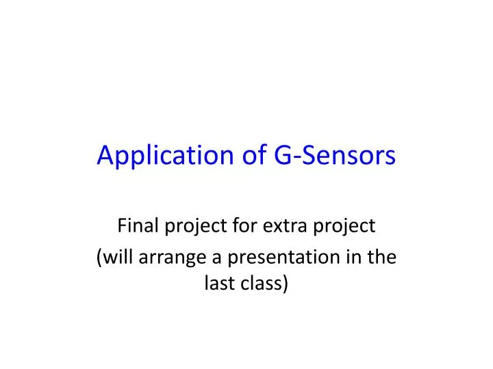 application of g sensors