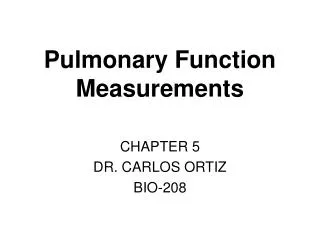 Pulmonary Function Measurements