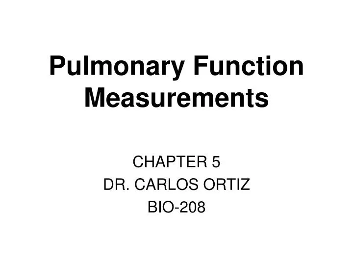 pulmonary function measurements