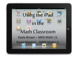 Using the iPad in the Math Classroom