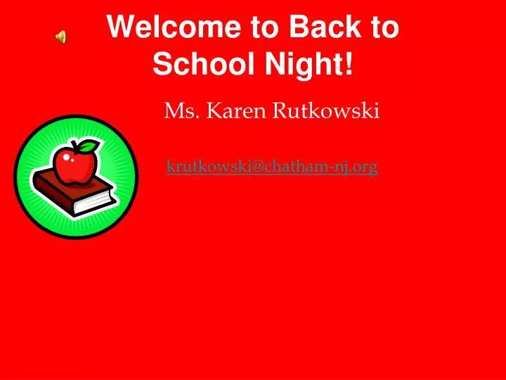 welcome to back to school night