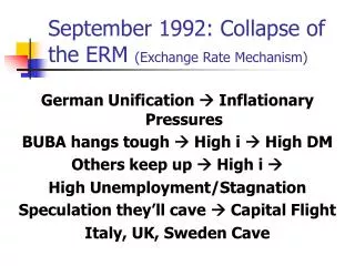 September 1992: Collapse of the ERM (Exchange Rate Mechanism)