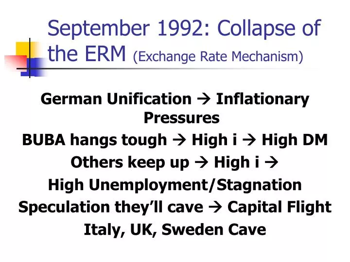 september 1992 collapse of the erm exchange rate mechanism