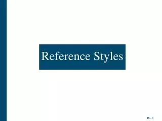 Reference Styles