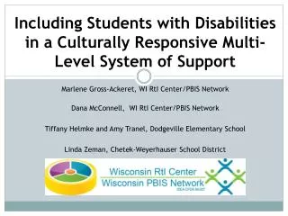 Including Students with Disabilities in a Culturally Responsive Multi-Level System of Support