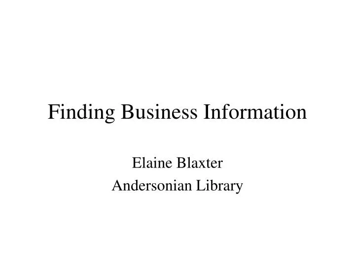 finding business information