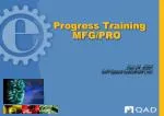 Progress Training MFG/PRO - slide 1
