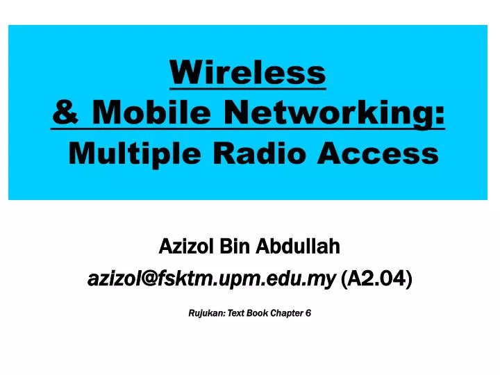 wireless mobile networking multiple radio access
