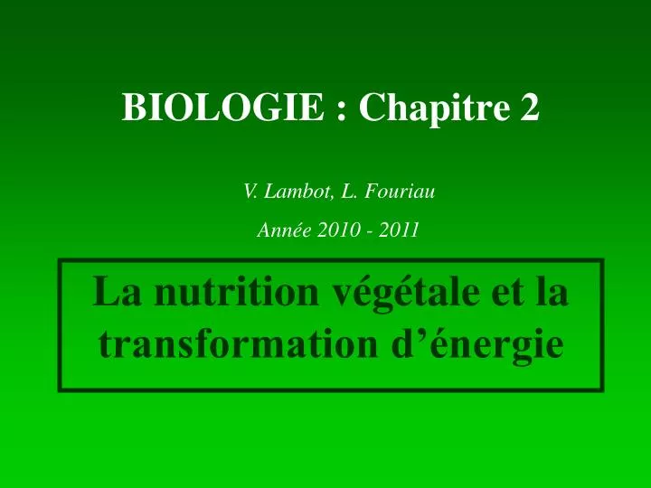 biologie chapitre 2