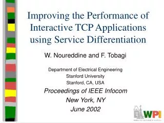 Improving the Performance of Interactive TCP Applications using Service Differentiation