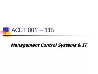 ACCT 801 – 11S