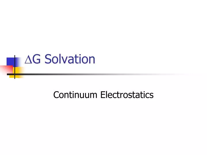 g solvation