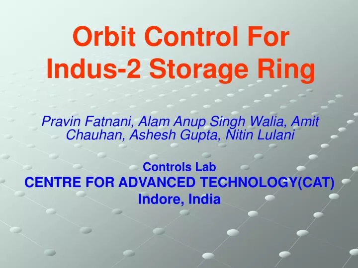 orbit control for indus 2 storage ring