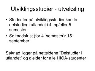 utviklingsstudier utveksling