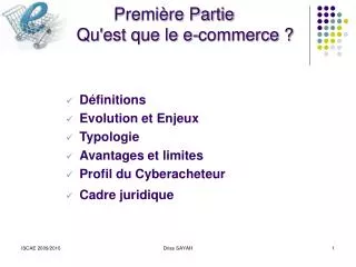 premi re partie qu est que le e commerce