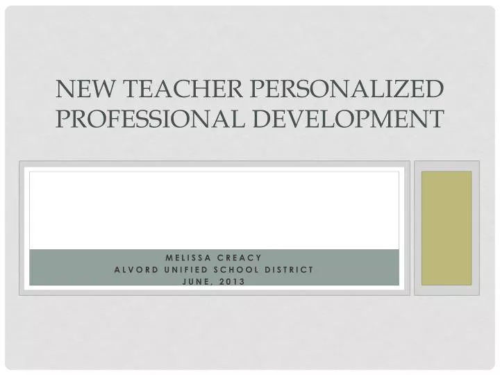 new teacher personalized professional development