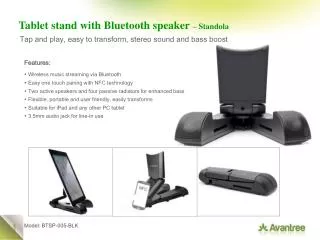 Tablet stand with Bluetooth speaker – Standola