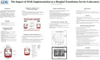 The Impact of MAK Implementation at a Hospital Transfusion Service Laboratory