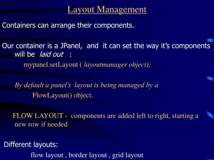 layout management